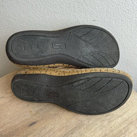 Propet Womens June Tan Leather Slide Sandals Size 8.5 Adjustable Straps Cushione - Picture 4 of 10
